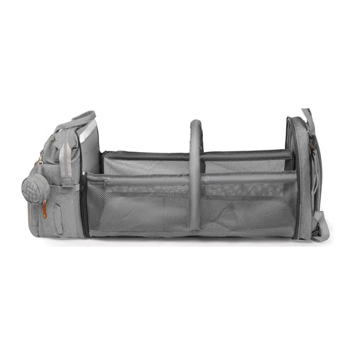 Mara's Nest diaper bag, folded out into a changing spot
