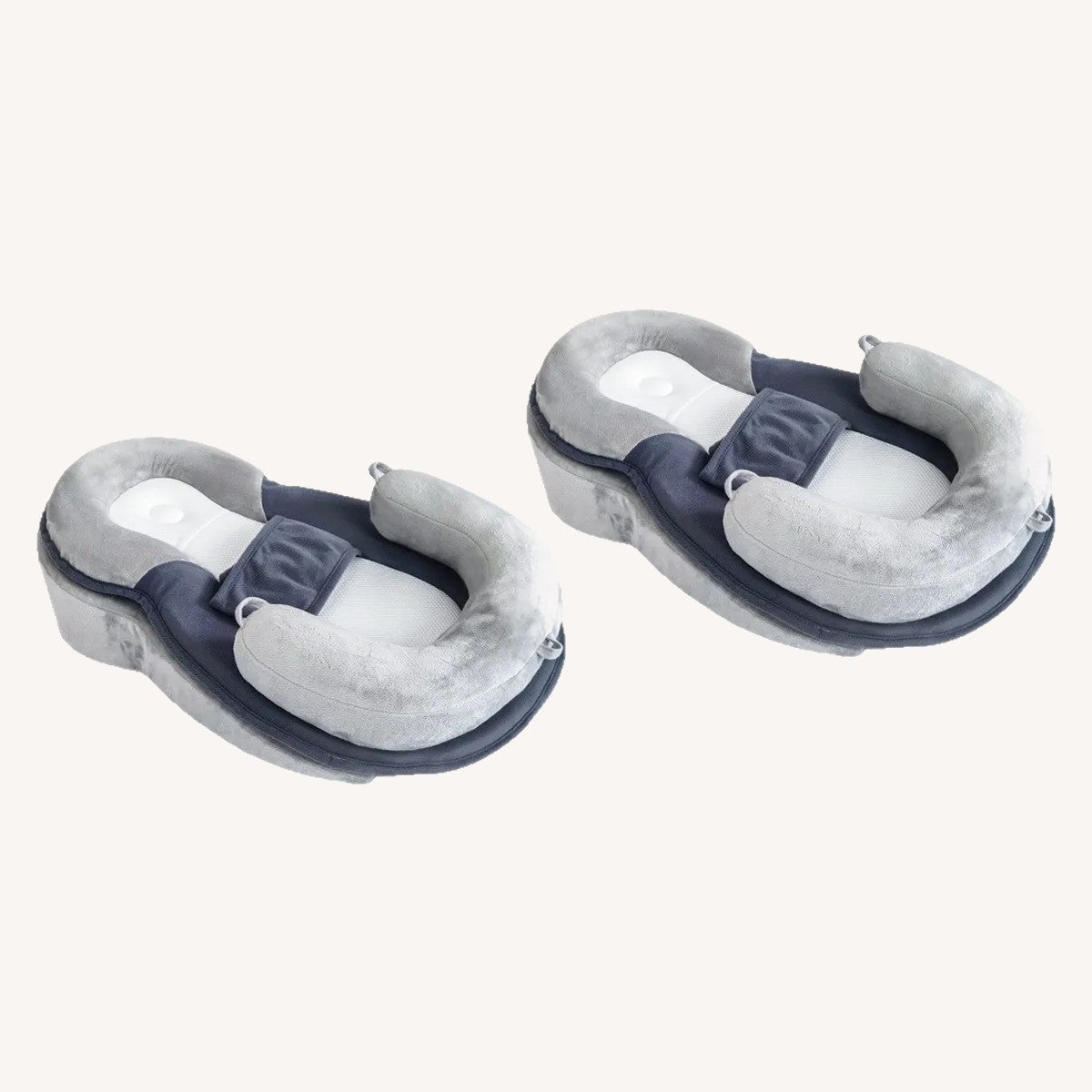 Two ergonomic support cushions side by side
